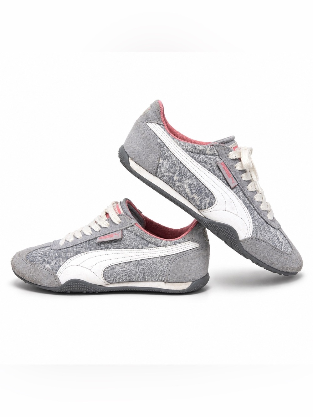 PUMA Women’s Gray and White Suede Casual Sneakers Size 5.5